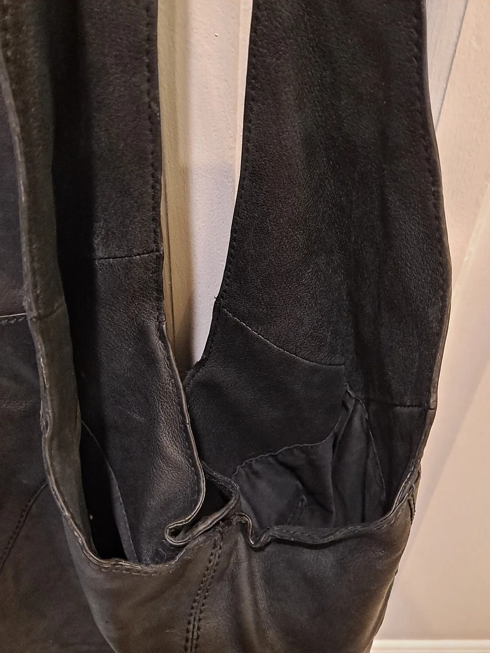 Lucky Brand Black Leather Slouchy Y2k Hobo Shoulder Bag Lightweight Roomy